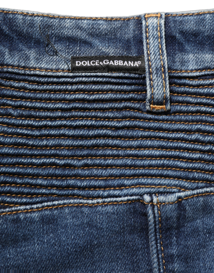 Dark Blue Cotton Stretch Skinny Denim Jeans Elastane Clothing