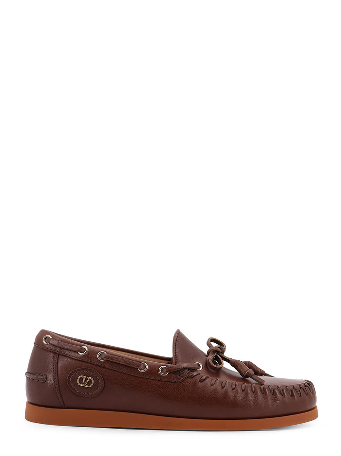Valentino Garavani Flat Shoes Bark Brown
