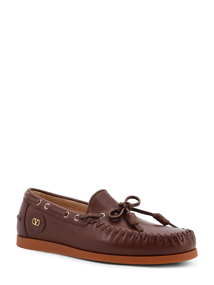 Valentino Garavani Flat Shoes Bark Brown