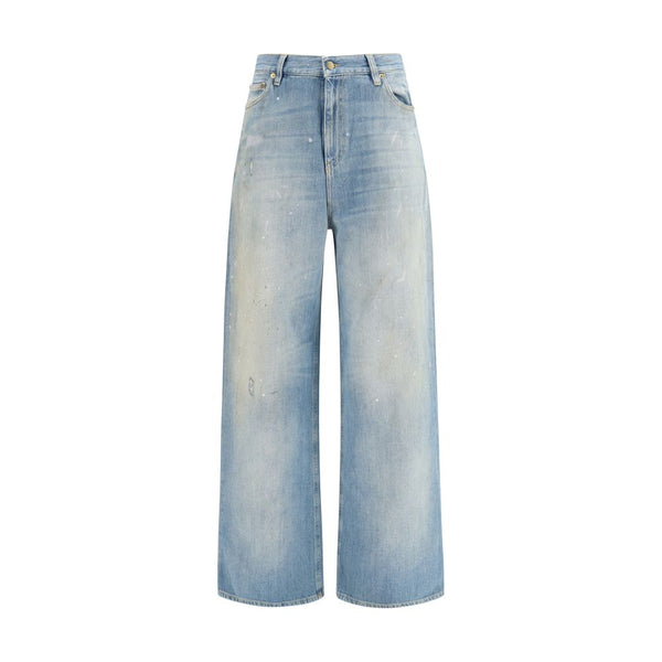 Blue Cotton Boyfriend Jeans Clothing