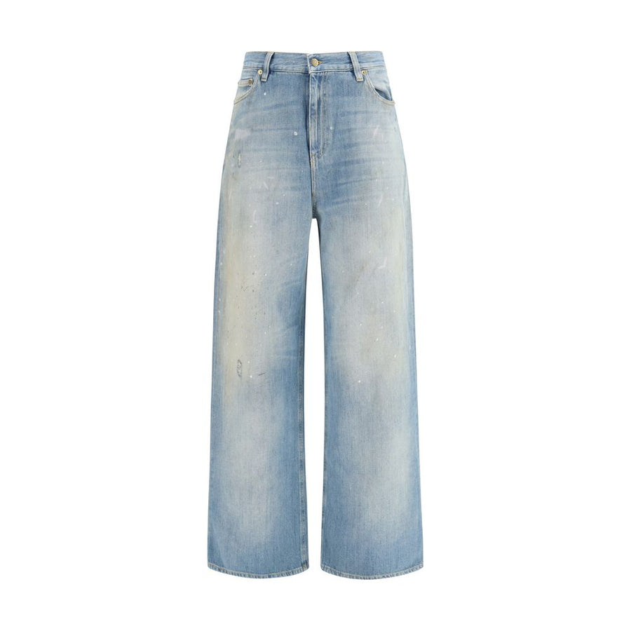 Blue Cotton Boyfriend Jeans Clothing
