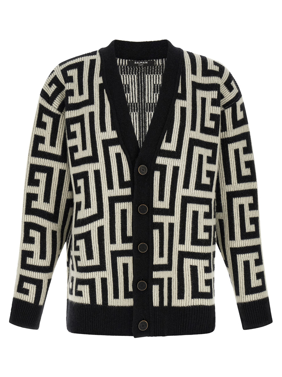 Bicolor Merino Wool Cardigan Clothing