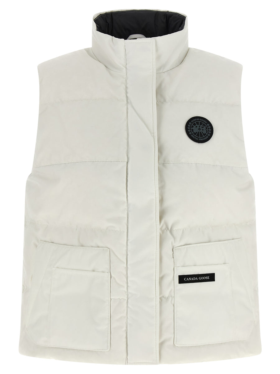 White Polyester Sleeveless Jacket Clothing
