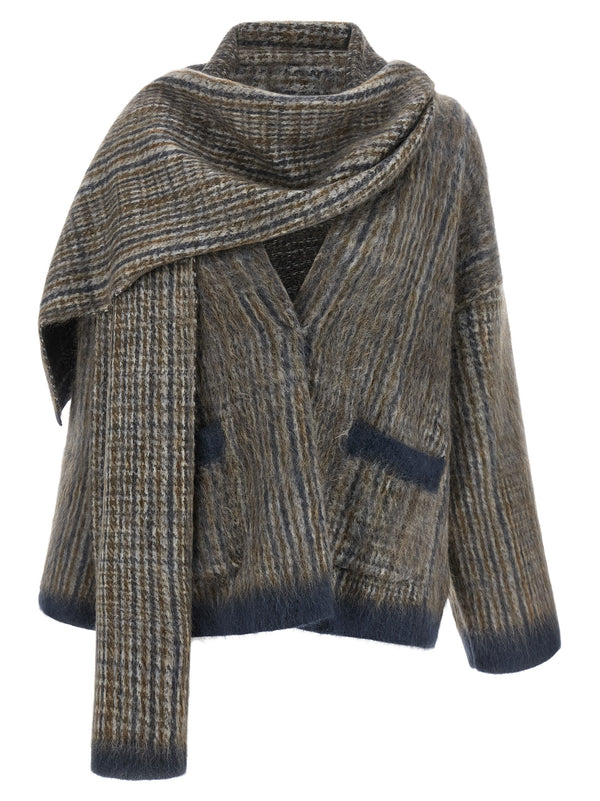 Gray Wool Cardigan Clothing
