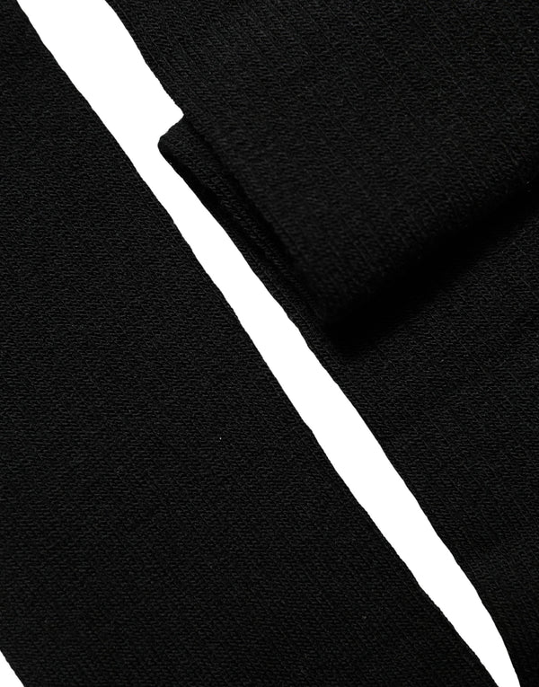 Black Wool Knit Calf Long Women Accessory Socks Nylon Elastane Acrylic Clothing