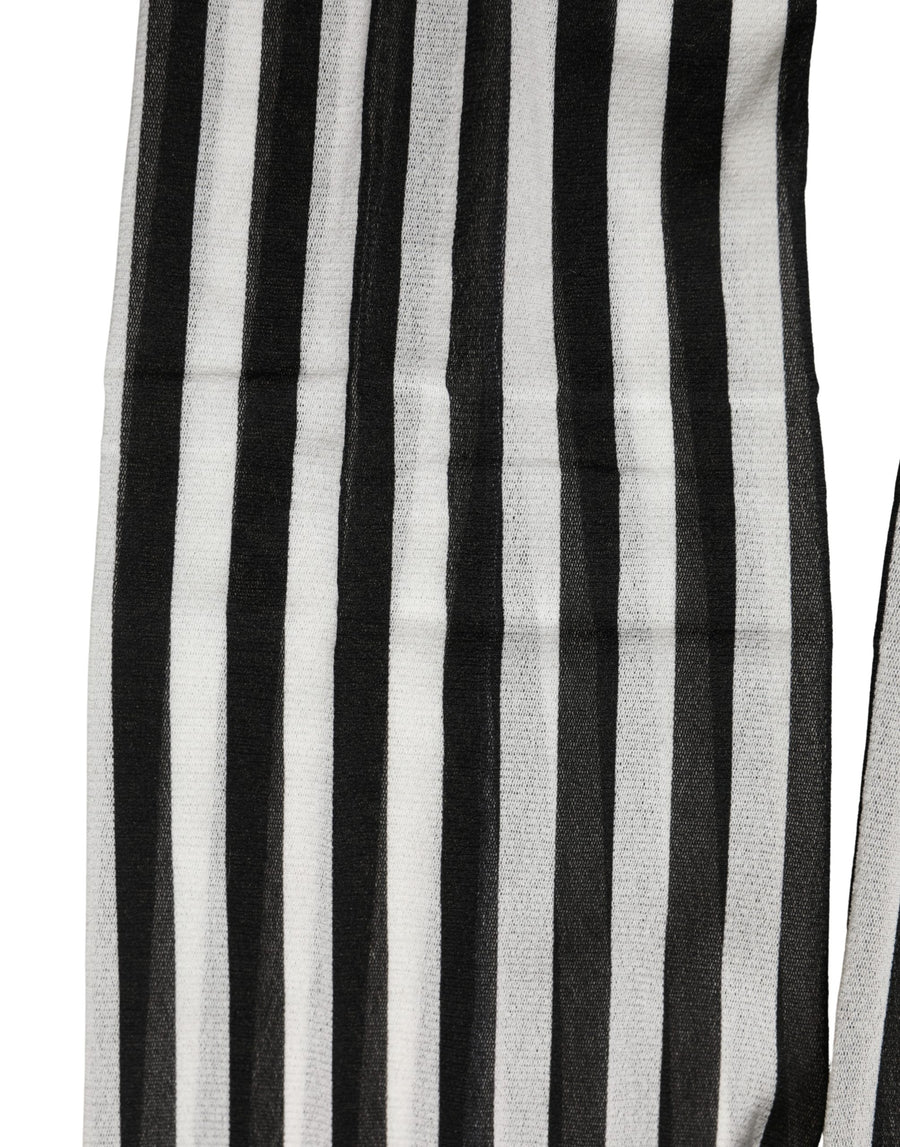 Black White Stripes Tights Stocking Pantyhose Socks Nylon Clothing