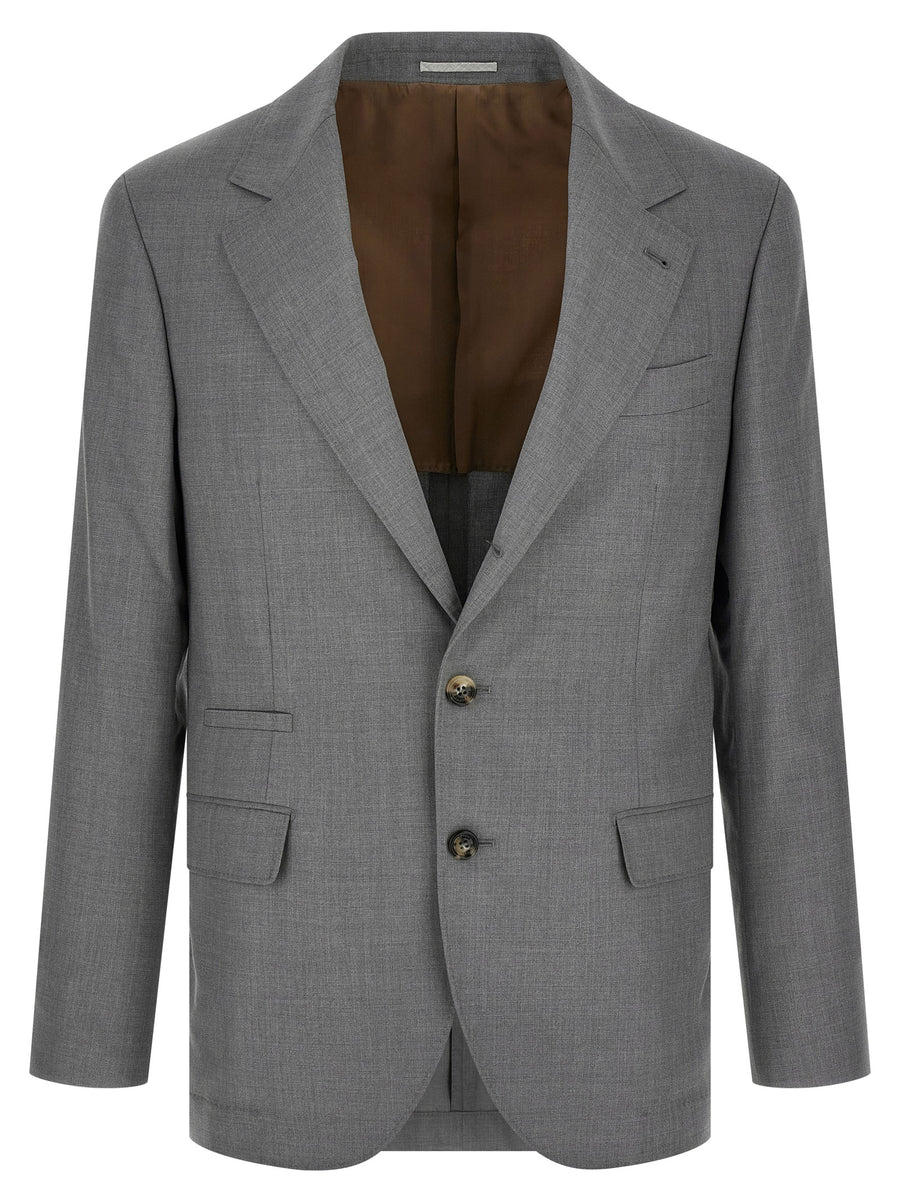 Gray Virgin Wool Blazer Clothing