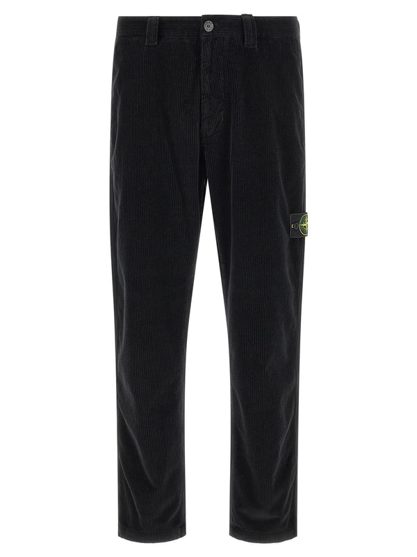Black Cotton Casual Pants