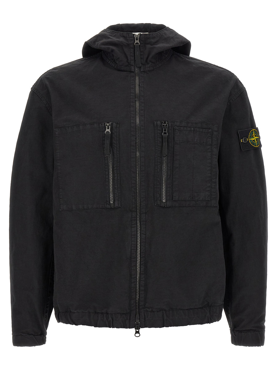 Black Cotton Shell Jacket Clothing