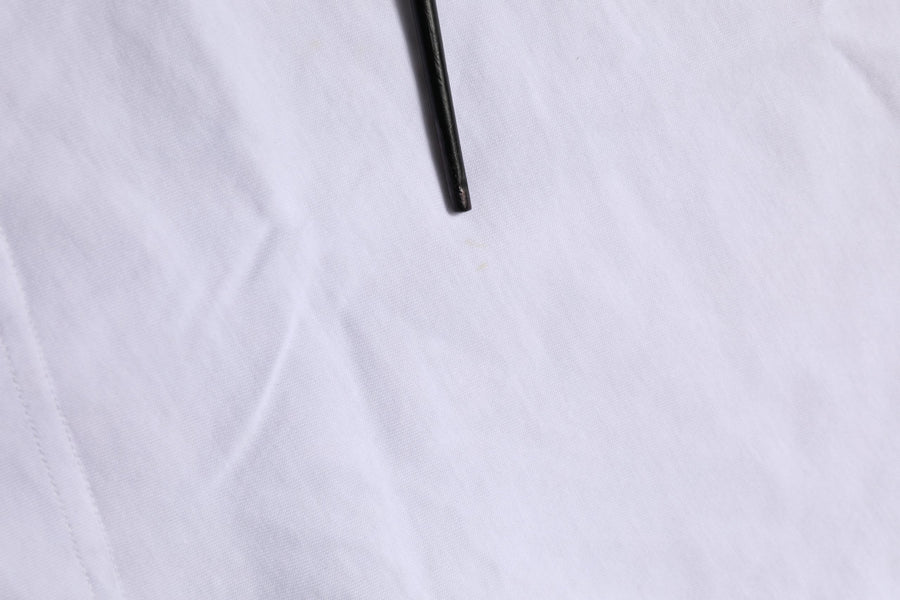White Logo Patch Cotton Crew Neck T-Shirt