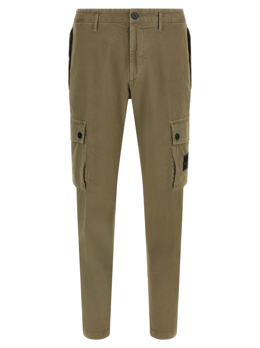Bicolor Cotton Cargo Pants
