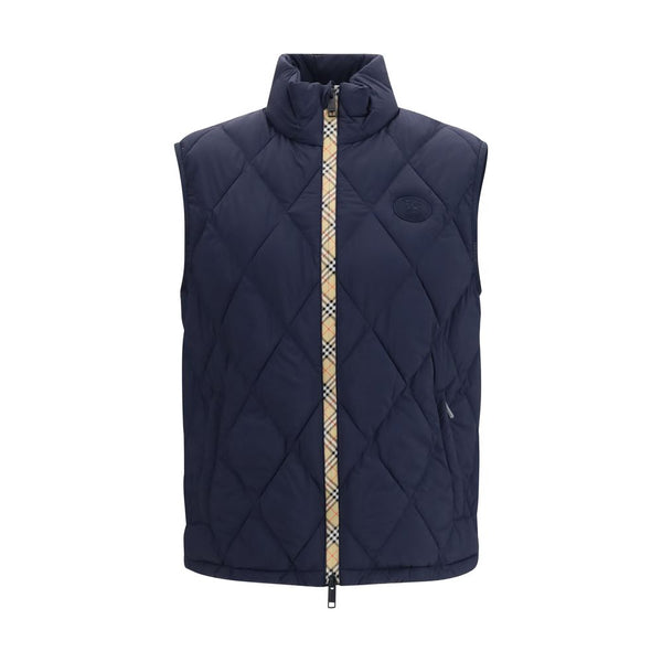 Blue Polyamide Sleeveless Jacket Clothing