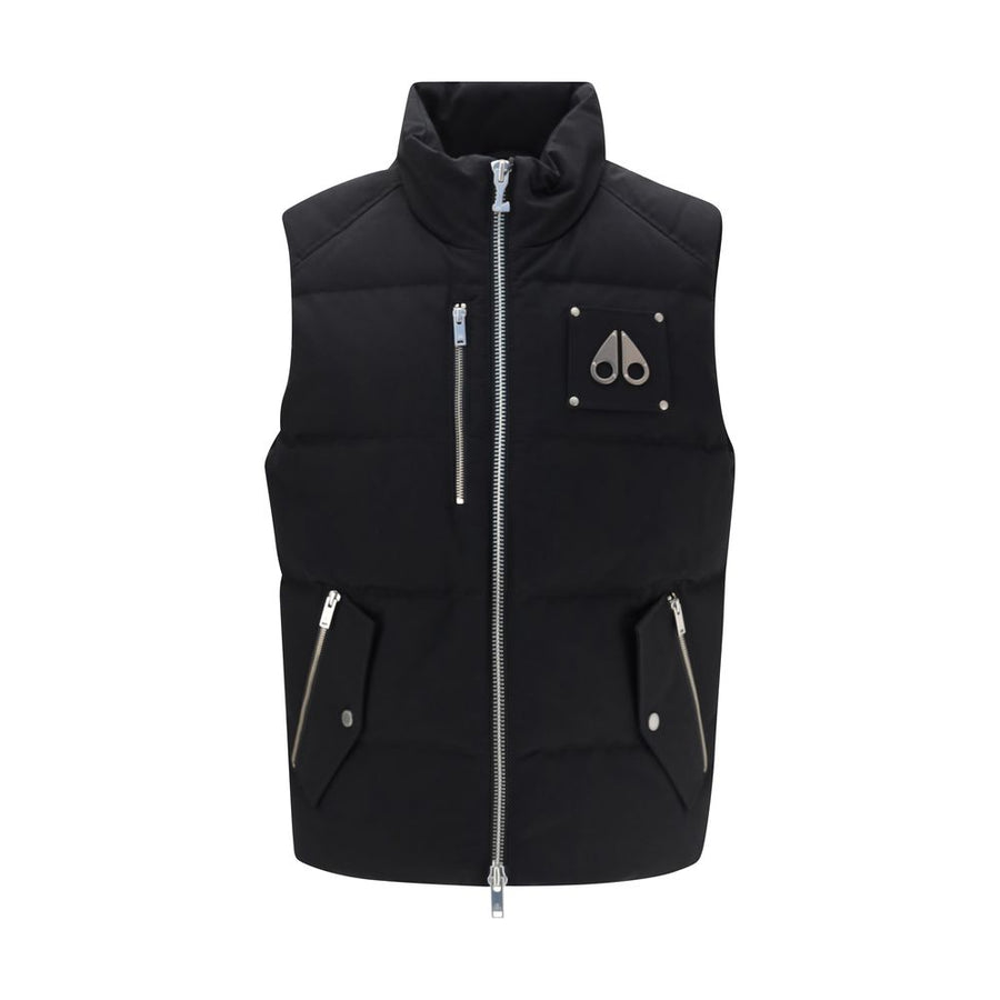 Black Cotton Sleeveless Jacket Clothing