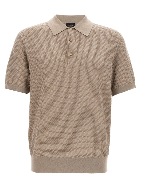 Beige Cotton Polo Shirt