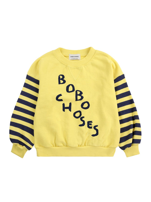 Sweatshirt Diagonal Yellow Recycled Cotton Sweatshirts