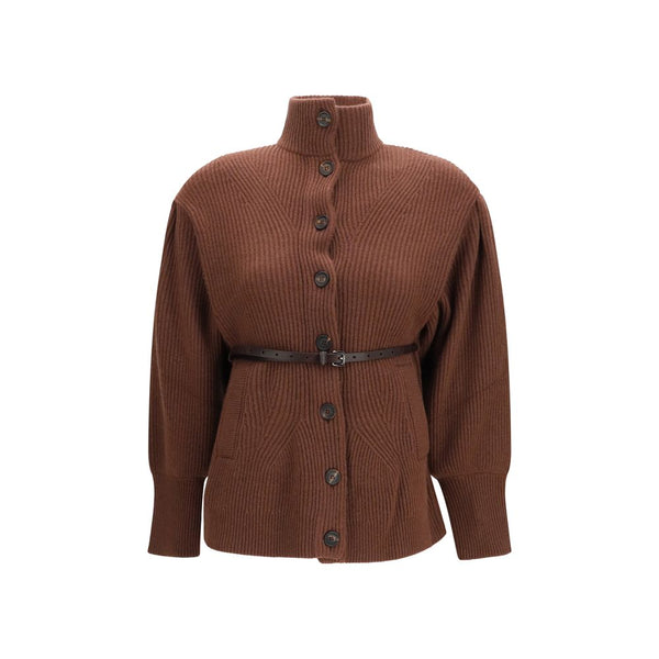Brown Wool Oves Aries Cardigan Clothing