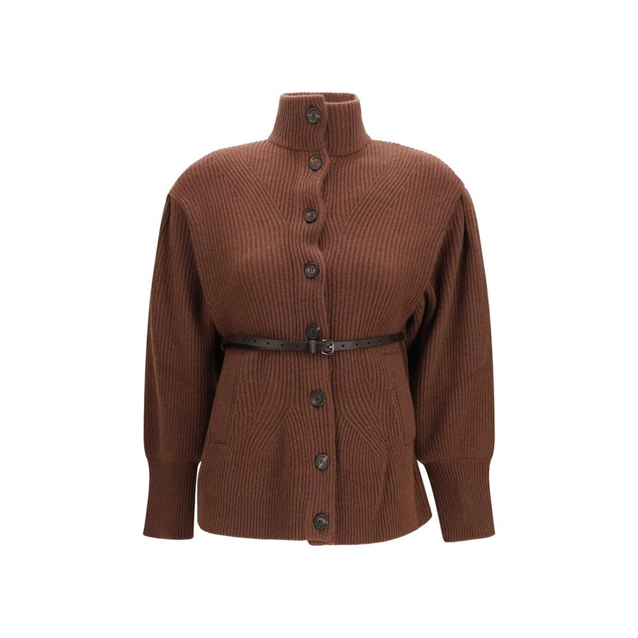 Brown Wool Oves Aries Cardigan Clothing