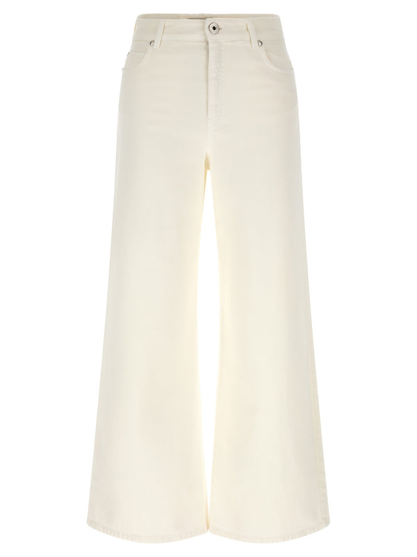 White Cotton Casual Pants