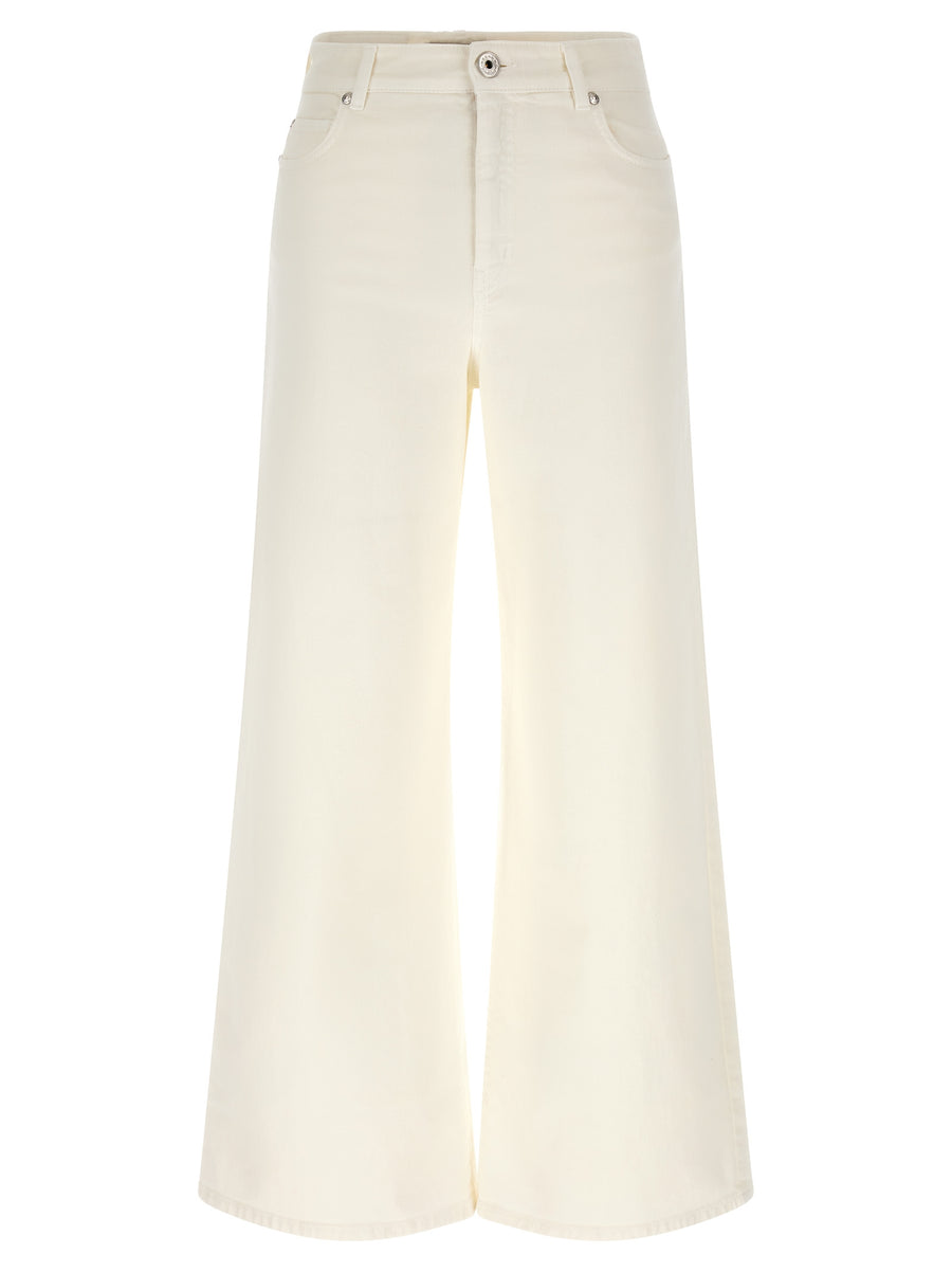 White Cotton Casual Pants