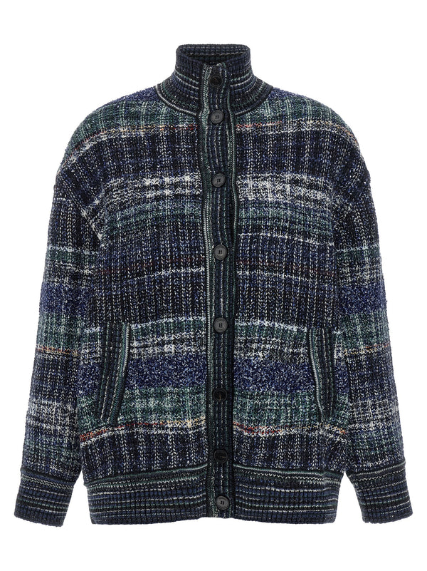 Blue Wool Cardigan Clothing
