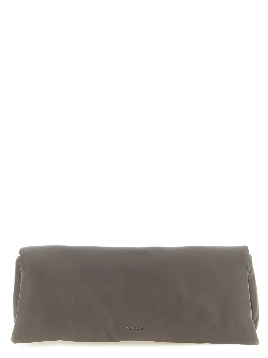 Gray Calfskin Clutch Bag