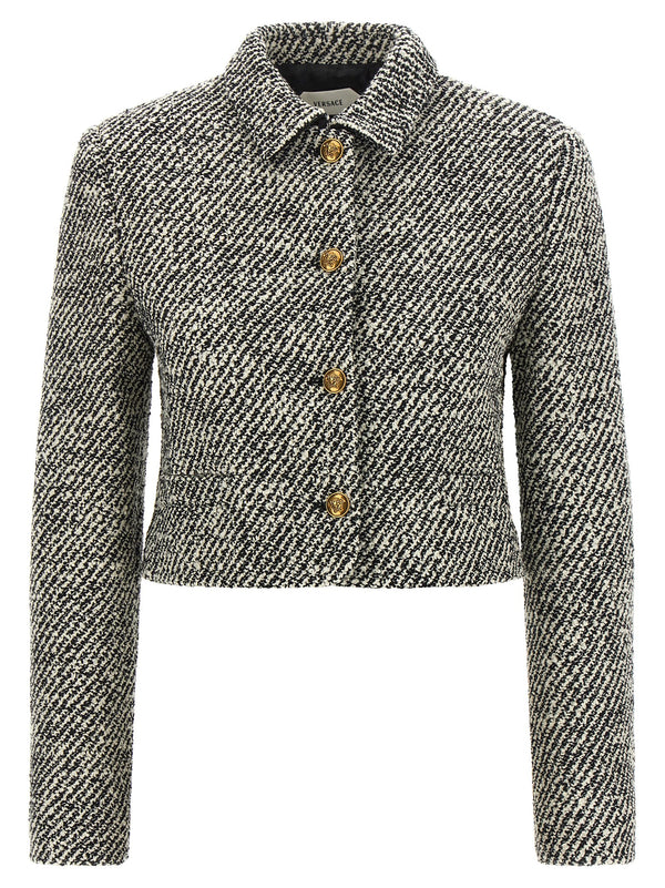 Bicolor Virgin Wool Full-Length Jacket Clothing