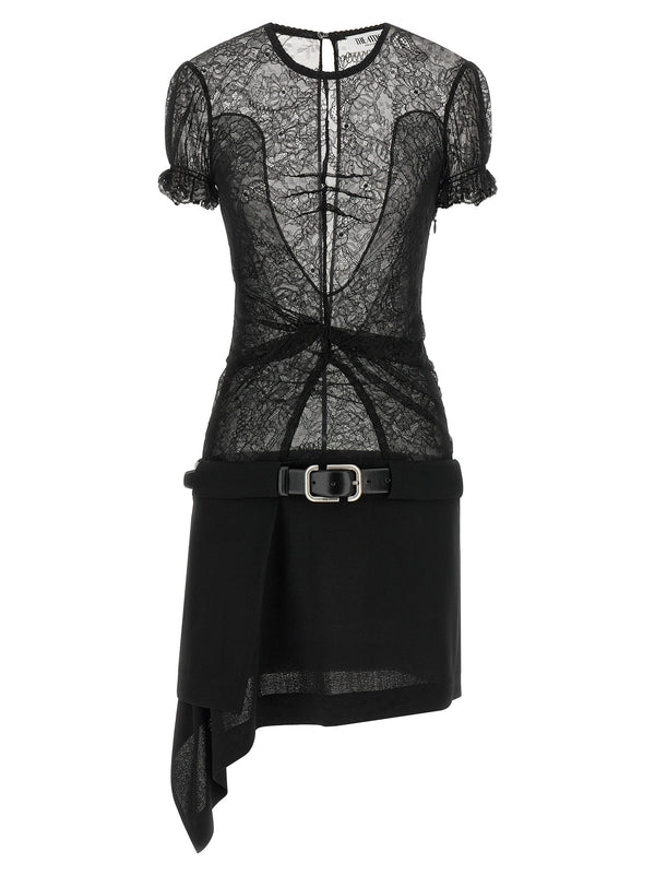 Black Polyamide Short Dress
