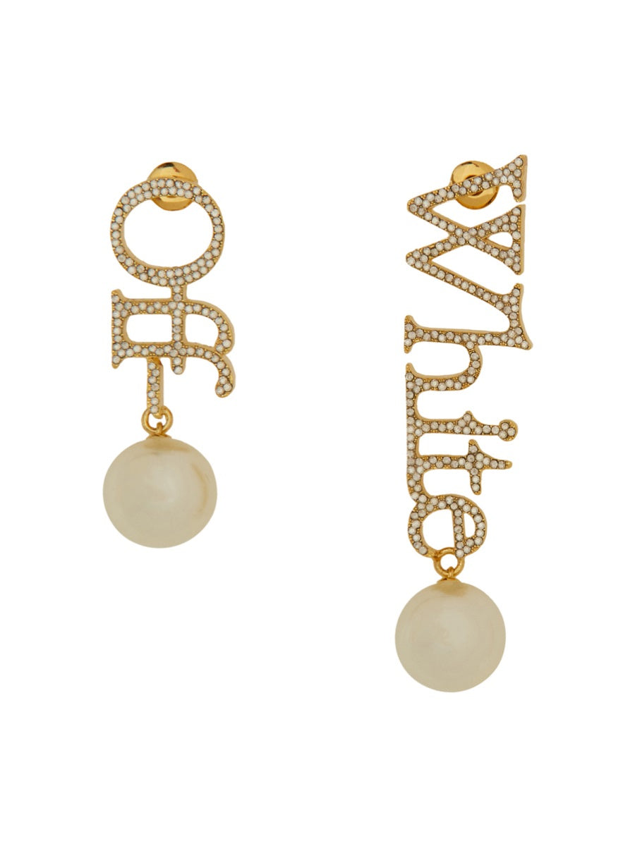 Earrings With Logo, Gold Brass