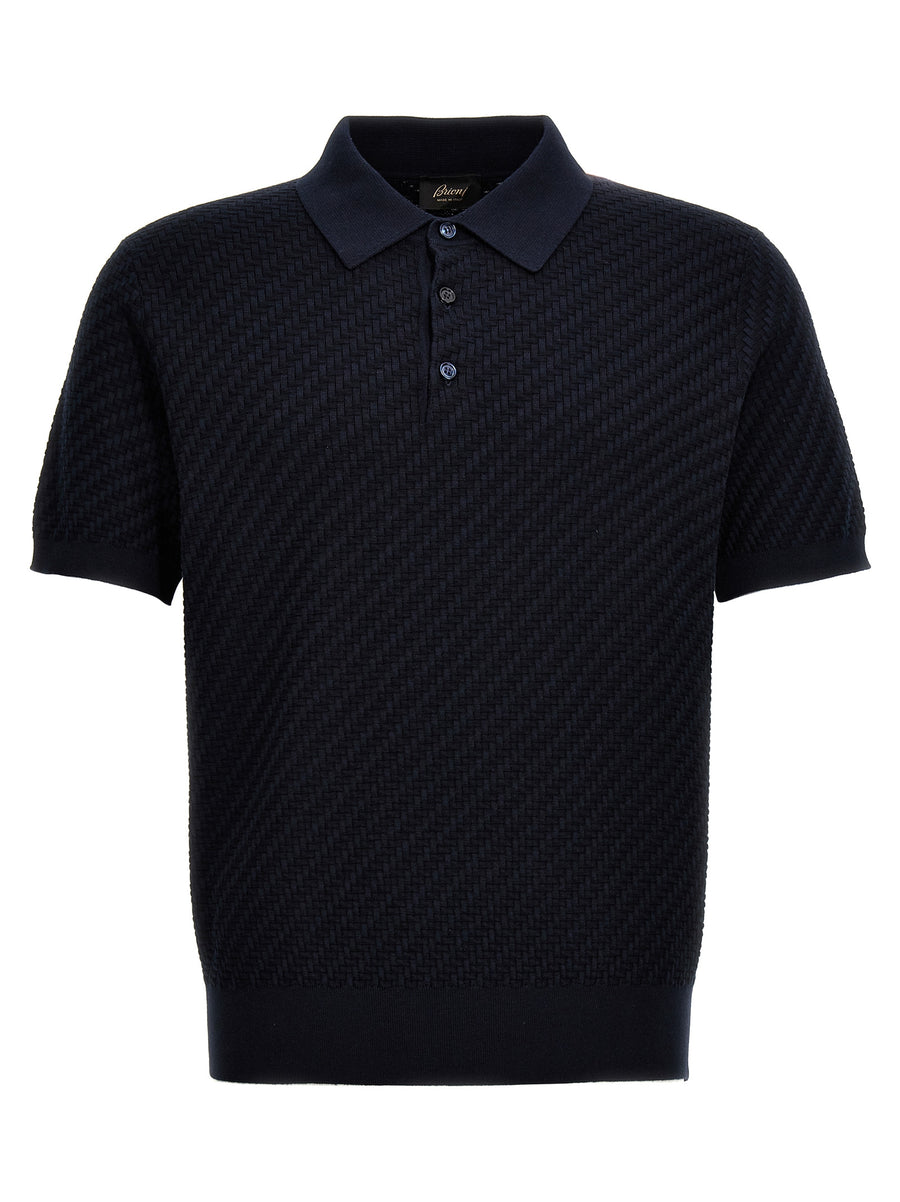 Blue Cotton Polo Shirt