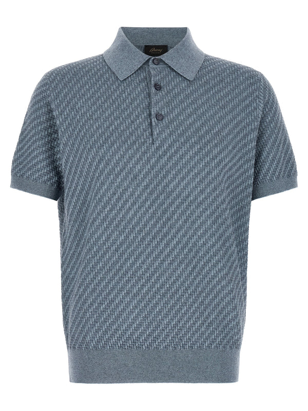 Blue Cotton Polo Shirt