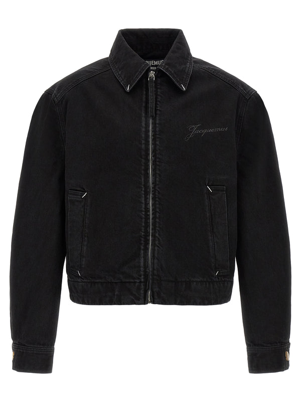 Black Cotton Denim Jacket Clothing