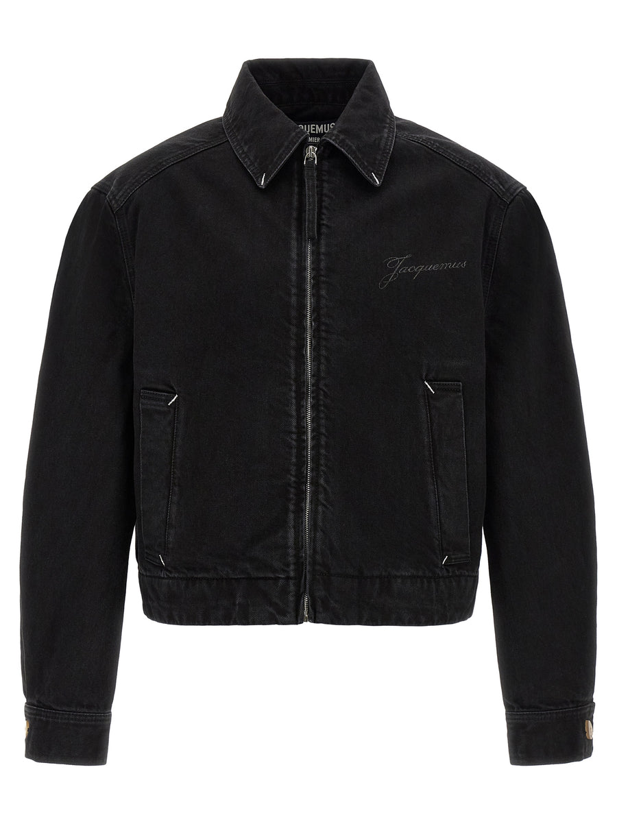 Black Cotton Denim Jacket Clothing