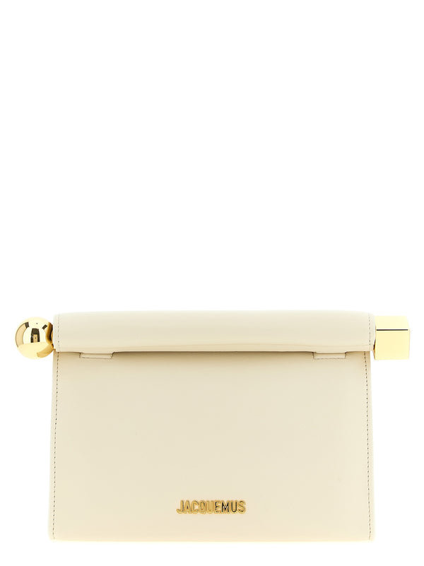 White Lamb Leather Clutch Bag