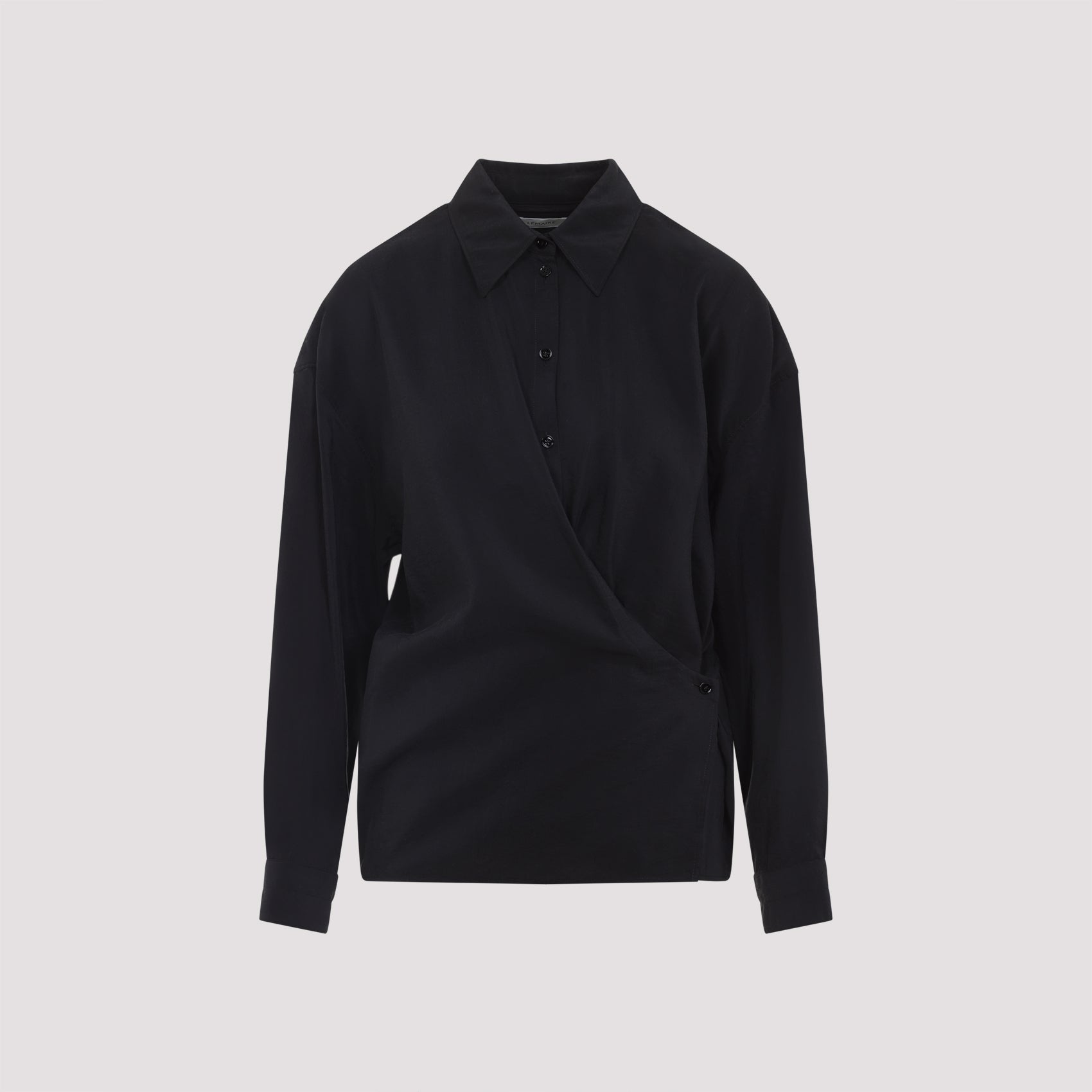 Twisted Shirt Black Silk Polyamide