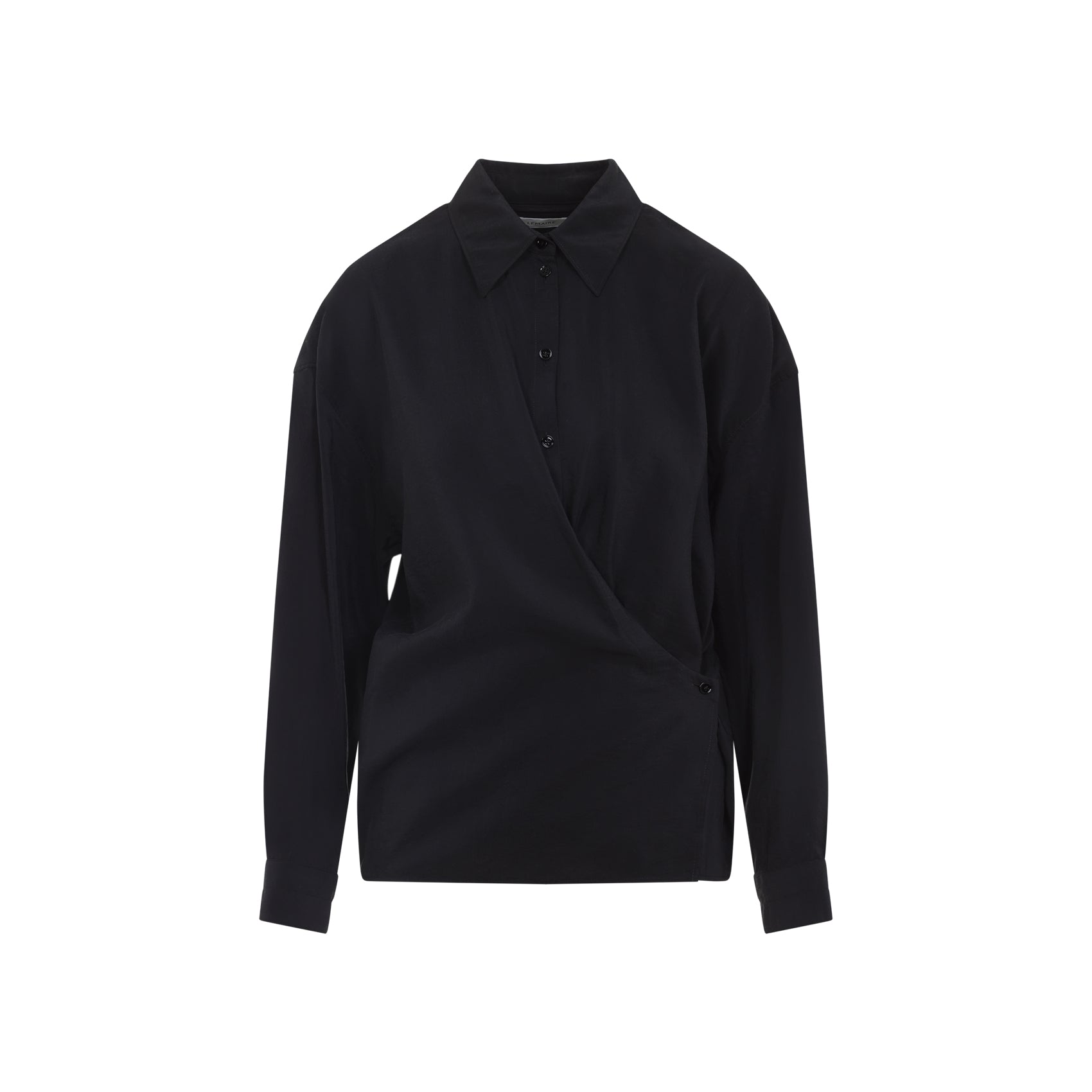 Twisted Shirt Black Silk Polyamide