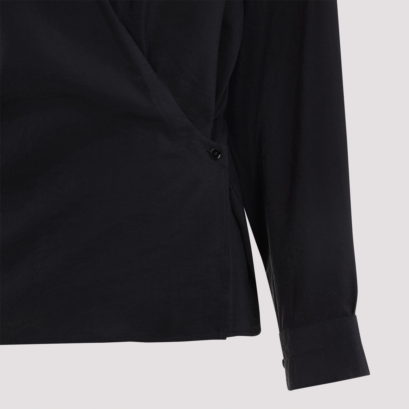 Twisted Shirt Black Silk Polyamide