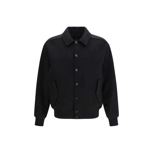 Black Wool Oves Aries Biker Jacket Clothing
