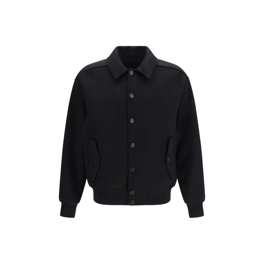 Black Wool Oves Aries Biker Jacket Clothing