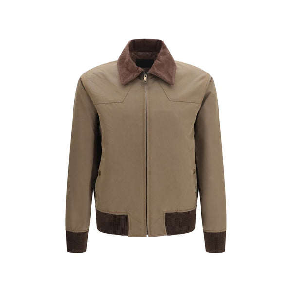 Brown Cotton Full-Length Jacket Clothing