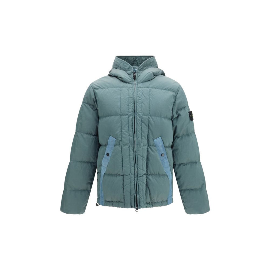 Bicolor Polyamide Full-Length Jacket Clothing