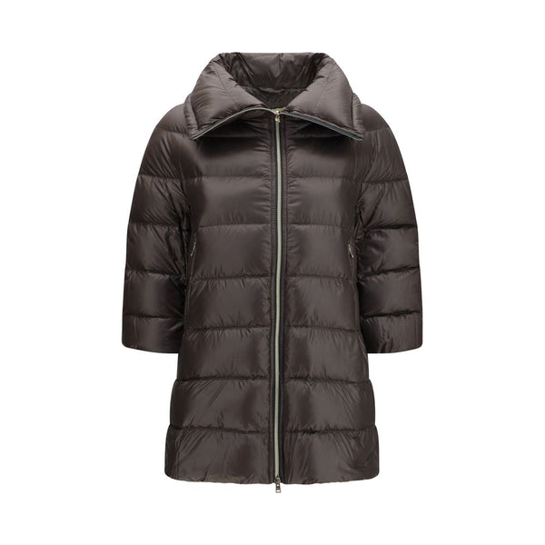 Gray Polyester Full-Length Jacket Clothing