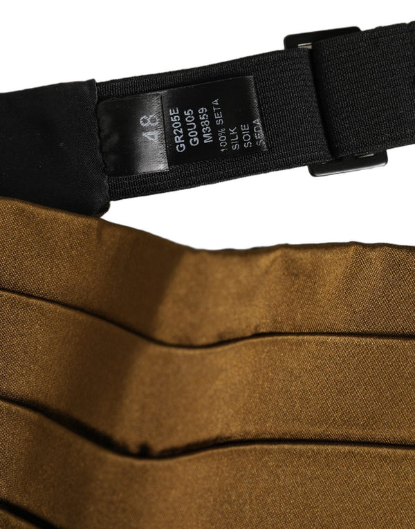 Brown Men Silk Belt Waist Cummerbund