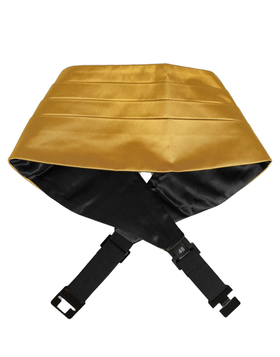 Gold Men Silk Belt Waist Cummerbund