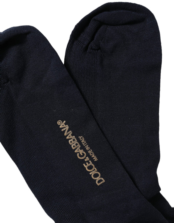 Men Dark Blue Viscose Over The Calf Accessory Socks Nylon Clothing
