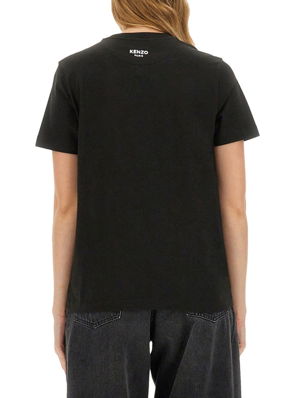 Boke Flower Pin T-Shirt Black Cotton T-shirts