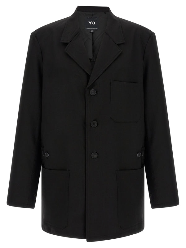Black Wool Full-Length Jacket Clothing