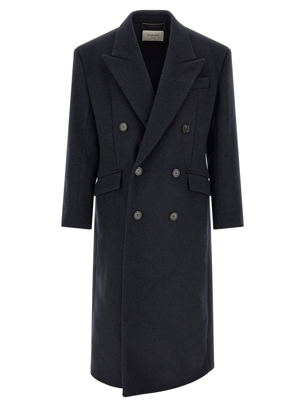 Blue Wool Coat Clothing