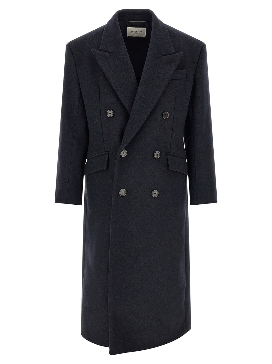 Blue Wool Coat Clothing