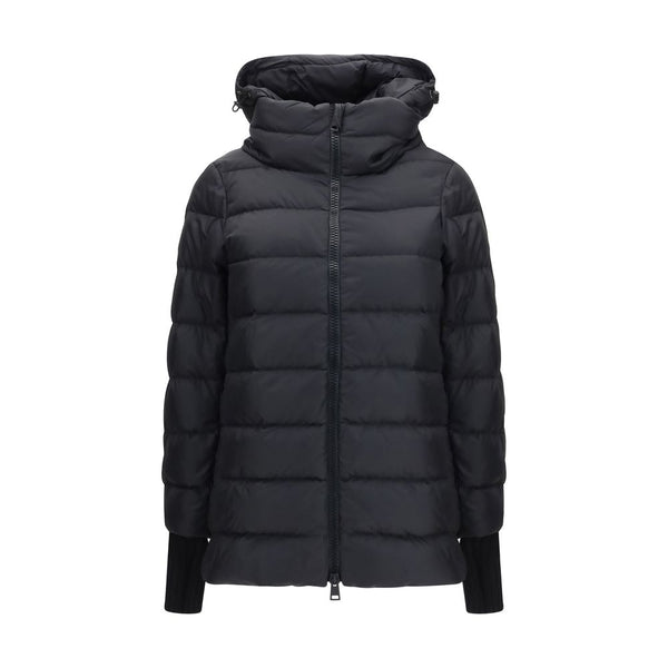Black Polyester Full-Length Jacket Clothing