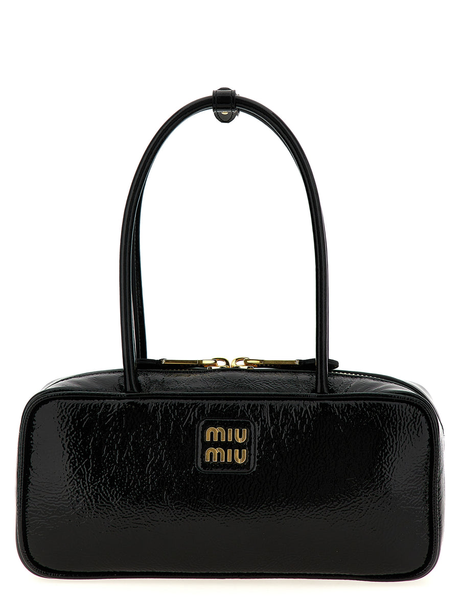 Black Lamb Leather Handbag Bag